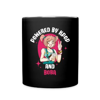 Powered By Kpop And Boba Kpop Geschenk - Tasse einfarbig - Schwarz - Vorne