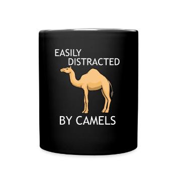 Distracted by Camels Desert Animal Wildlife - Full Colour Mug - black - Front