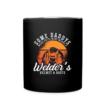 Soudeur Certains Papa porte des costumes Soudage Souder Métal soudé - Mug uni - noir - Devant