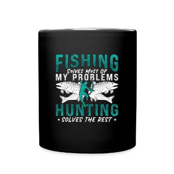Bowfishing Fishing Solves Most Of Arrow Bowfisher - Full Colour Mug - black - Front