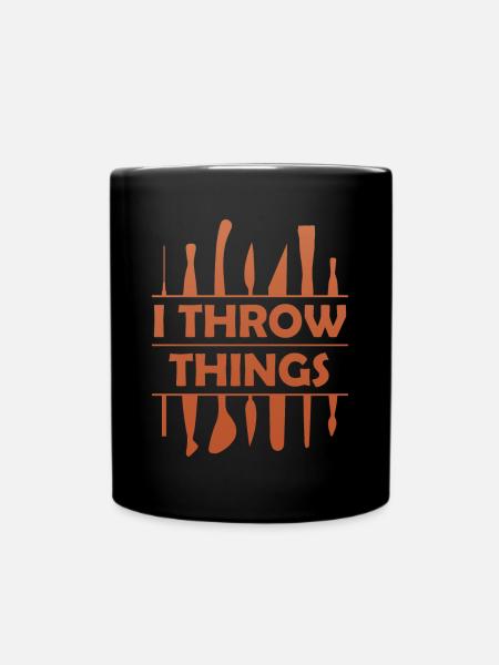 I Throw Things Töpferei Geschenk - Tasse einfarbig - Schwarz