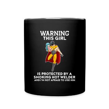 Protected By Welder Schweißer Geschenk - Tasse einfarbig - Schwarz - Vorne