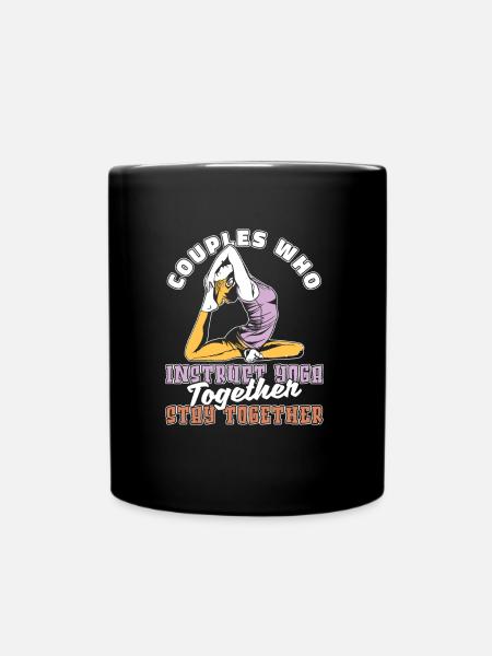 Yoga Teacher Yoga Instructor Couple - Full Colour Mug - black