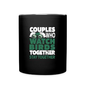 Birdwatcher couple - Full Colour Mug - black - Front