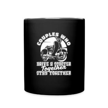 motor scooter couple - Full Colour Mug - black - Front