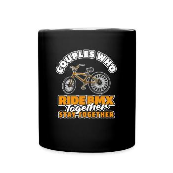 Bmx Bmx Biker Paar - Tasse einfarbig - Schwarz - Vorne