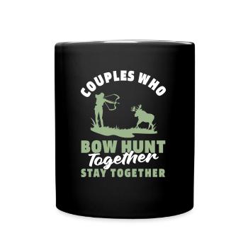 Bow Hunting Bow Hunter Couple - Full Colour Mug - black - Front