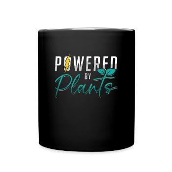 Veganism Powered By Plants Vegetarian Vegan Lover - Tasse einfarbig - Schwarz - Vorne