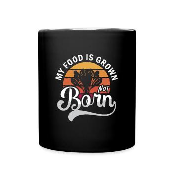 Veganism My Food Is Grown Retro No Meat Vegan Diet - Full Colour Mug - black - Front