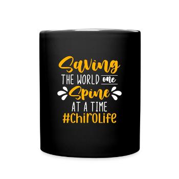 Chiropractic Saving The World Massage Chiropractor - Full Colour Mug - black - Front