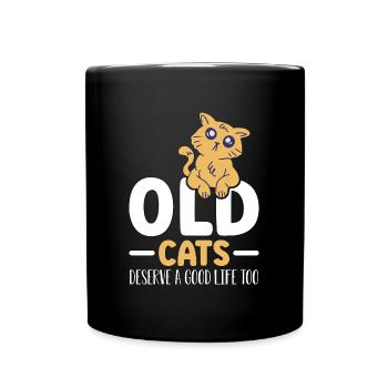 Abandoned Pets Old Cats Deserve Adopt Animal Lover - Full Colour Mug - black - Front