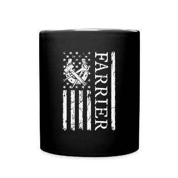 Farrier Flag Horseshoe Metalworking Farriers - Full Colour Mug - black - Front