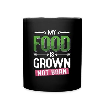 Chef végétalien Ma nourriture est cultivée Restaurant Chefs végétaliens - Mug uni - noir - Devant