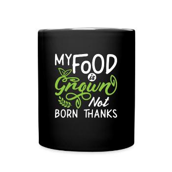 Vegan Chef My Food Is Grown Vegetables Vegan Chefs - Full Colour Mug - black - Front