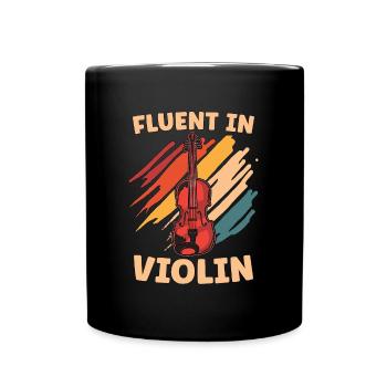 Violin Fluent In Violin Retro Instrument Violinist - Full Colour Mug - black - Front