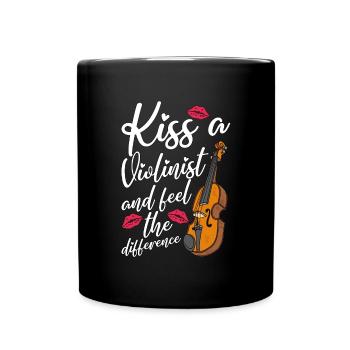 Violin Kiss A Violinist And Music Note Violinist - Full Colour Mug - black - Front