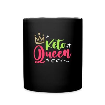 Ketogenic Diet Keto Queen Healthy Food Keto Lover - Full Colour Mug - black - Front