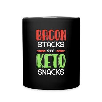 Ketogenic Diet Bacon Stacks Are Keto Healthy Food - Full Colour Mug - black - Front