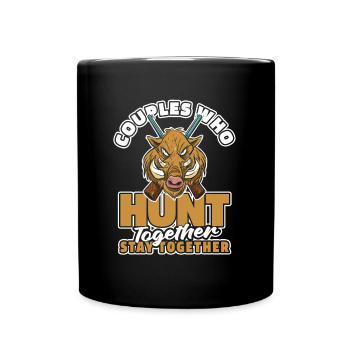 Couple de chasseurs chasseurs - Mug uni - noir - Devant
