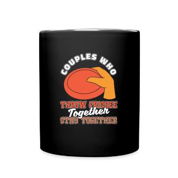 Couple de frisbee - Mug uni - noir - Devant