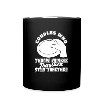 Couple de frisbee - Mug uni - noir - Devant