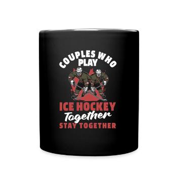 Paire de hockey sur glace - Mug uni - noir - Devant