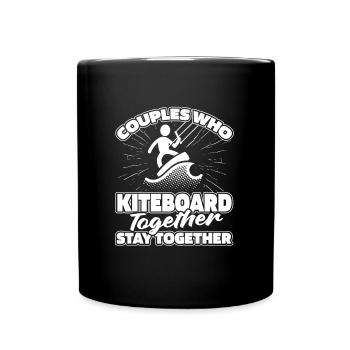 Kitesurfer Kitesurfen Kiten Kitesurfing Paar - Tasse einfarbig - Schwarz - Vorne