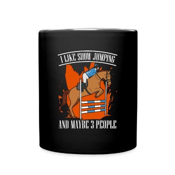 Show Jumping I Like Show Jumping Horseback Riding - Tasse einfarbig - Schwarz - Vorne
