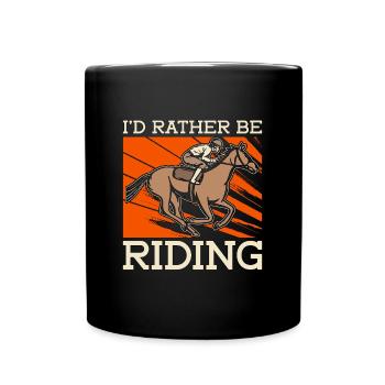 Saut d'obstacles Je serais plutôt amateur de chevaux - Mug uni - noir - Devant