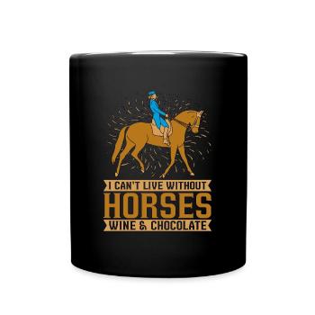 Saut d'obstacles Je ne peux pas vivre sans équitation - Mug uni - noir - Devant