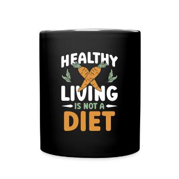 Vegan Diet Healthy Living Is Dairy Free Vegetarian - Full Colour Mug - black - Front