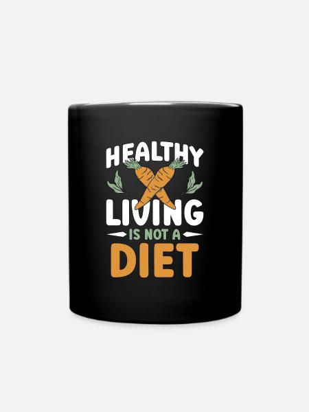 Vegan Diet Healthy Living Is Dairy Free Vegetarian - Full Colour Mug - black