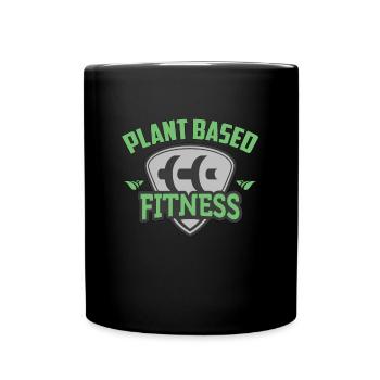 Vegan Diet Plant Based Fitness Meat Free Veganism - Full Colour Mug - black - Front