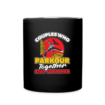 Parkour Paar - Tasse einfarbig - Schwarz - Vorne