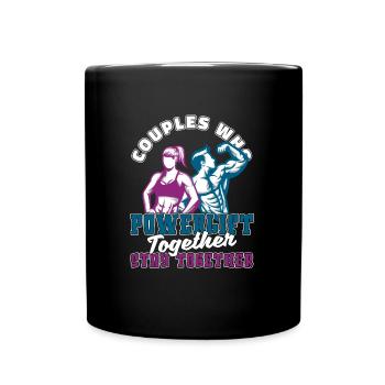 Powerlifting Powerlifter Pair - Full Colour Mug - black - Front