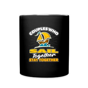 Paire de voiliers à voile - Mug uni - noir - Devant