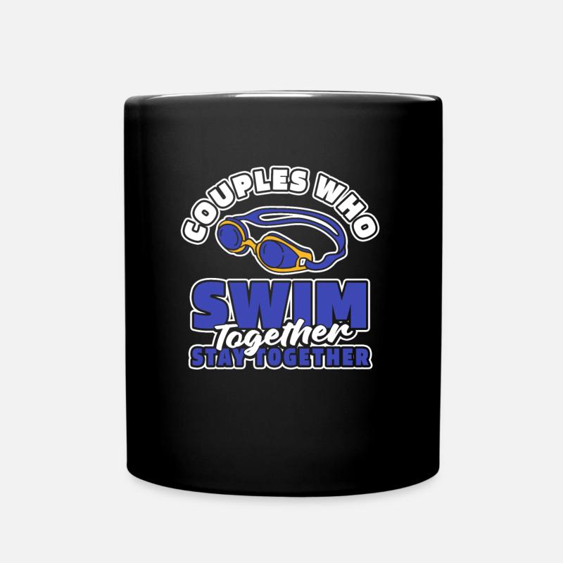 Schwimmen Schwimmer Paar - Tasse einfarbig - Schwarz