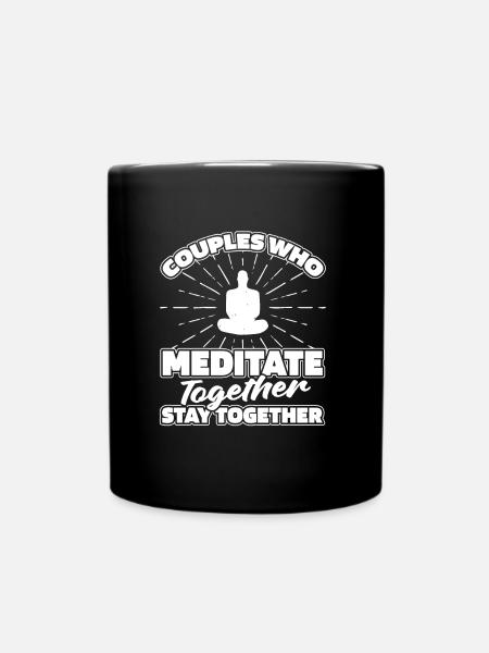 Meditation Meditate Couple - Full Colour Mug - black