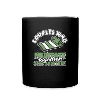 Meditation Meditate Couple - Full Colour Mug - black - Front