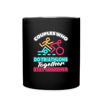 Triathlon Triathlete Couple - Full Colour Mug - black - Front