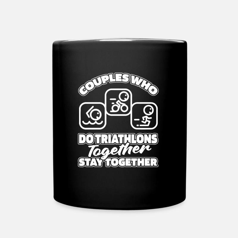 Triathlon Triathlete Couple - Full Colour Mug - black
