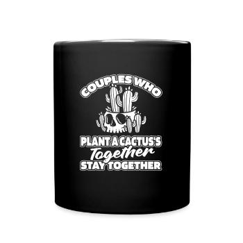 Couple de jardin de cactus - Mug uni - noir - Devant