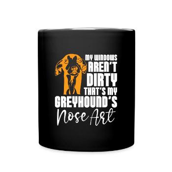 Greyhound Racing My Windows Rescue Greyhound Racer - Tasse einfarbig - Schwarz - Vorne