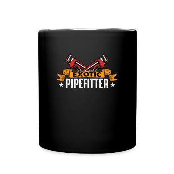 Pipefitter Exotic Pipefitter Construction Laborer - Full Colour Mug - black - Front
