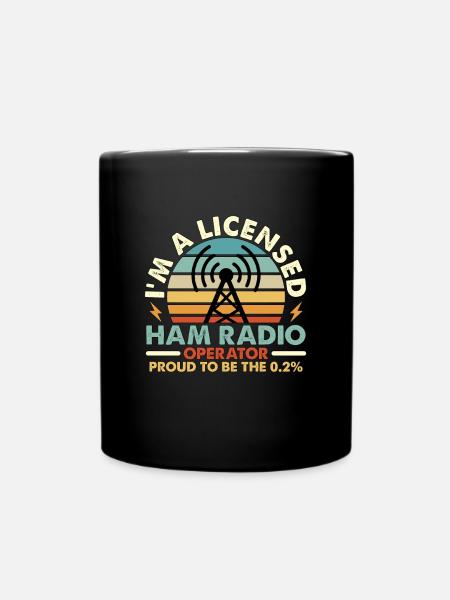 Amateur Radio Je suis un opérateur de radio amateur rétro agréé - Mug uni - noir