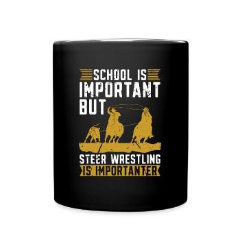 Steer Wrestling School est important Calf Roping - Mug uni - noir - Devant