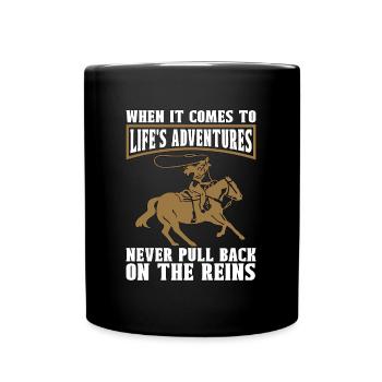 Steer Wrestling quand il s’agit de rodéo Team Roping - Mug uni - noir - Devant