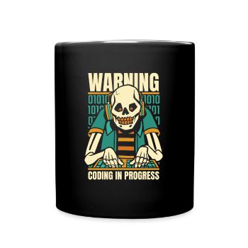 Développeur Coder Programmeur Squelette - Mug uni - noir - Devant
