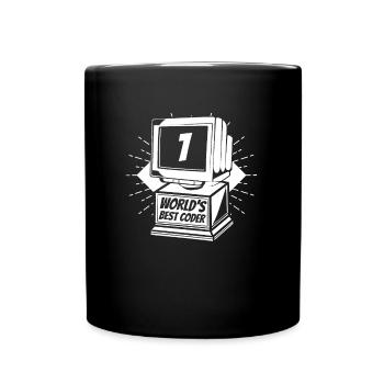 Developer Coder Programmer Worlds Best Coder - Full Colour Mug - black - Front
