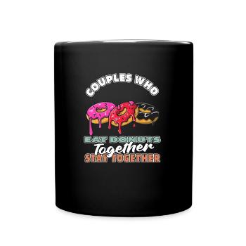 Donut Paar - Tasse einfarbig - Schwarz - Vorne